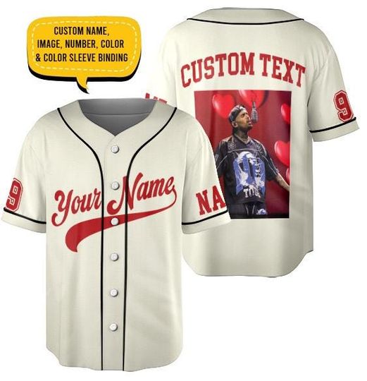 Custom Chris Brown Breezy Bowl XX Graphic Jersey, Custom Name - Image - Number