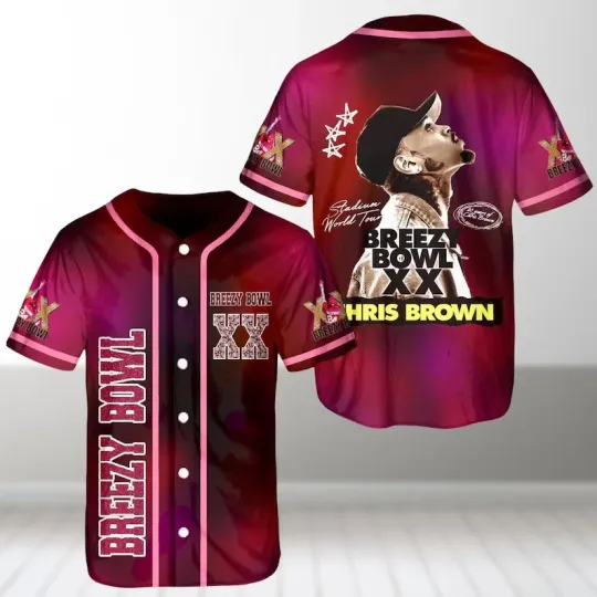 Chris Brown Breezy Bowl Baseball Jersey, Chris Brown Tour Baseball Shirt, Breezy