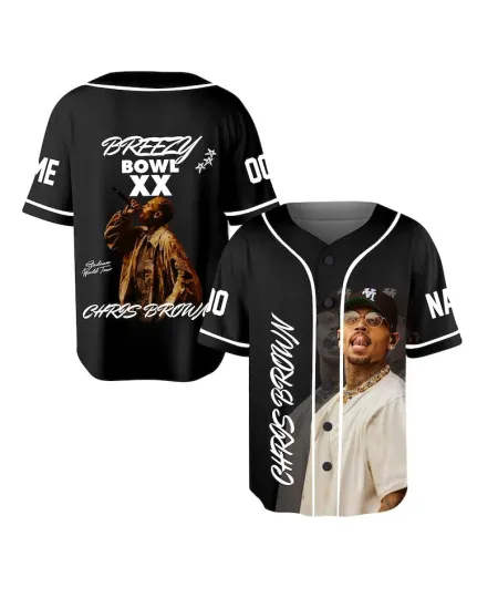 Chris Brown Breezy Bowl Baseball Jersey, Personalized Chris Brown Tour Jersey