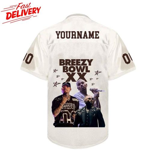 Personalized Breezy BOWL XX football Jersey, Chris brown breezy BOWLXX jersey; breezy bowl custom jersey; Chris brown jersey; unisex jersey