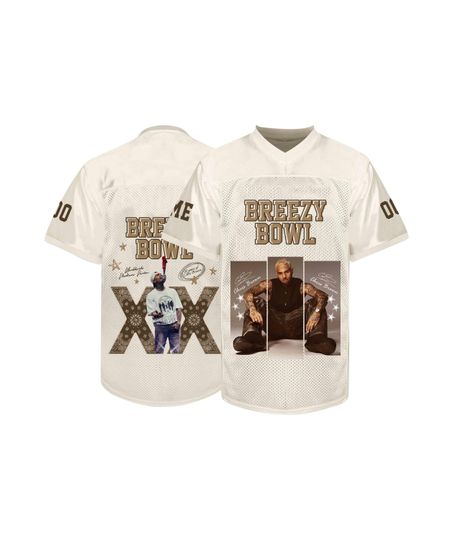 Chris Brown Breezy Bowl XX 2025 Jersey PNG, Football Style Shirt Design, Digital Download Sublimation File, Personalized Breezy Tour Tee