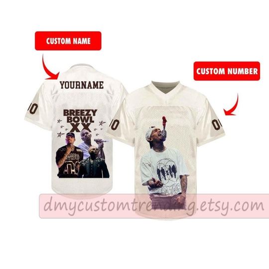 Personalized Chris Brown Tour Jersey, Chris Brown Breezy Bowl Football Jersey, Breezy Bowl XX 2025 Shirt, Chris Brown Shirt, Breezy Bowl Tee