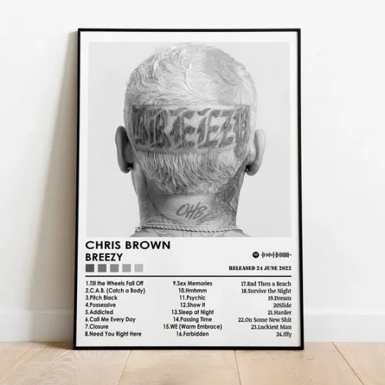 Chris Brown Poster, Music Album Cover, Vertical Premium Matte Poster