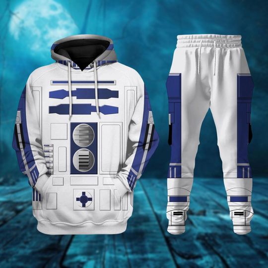 R2 D2 Robot Costume Hoodie  Joggers, Halloween Star Wars Cosplay, Disney Movie Shirt, Star Wars Characters Hoodie