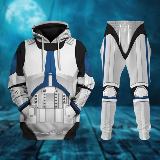 501st Clone Trooper Costume Hoodie Joggers, Halloween Star Wars Cosplay, Disney Movie Shirt, Stormtrooper Lover Gift