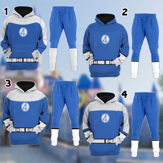 Sue Storm Reed Richards 3D Hoodie, Fantastic Four Hoodie Joggers Sets, Johnny Storm Ben Grimm Costume T-Shirt, Hero Cosplay Costume Tee