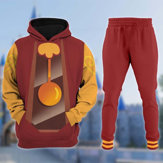 Cogsworth Costume Hoodie Joggers Sets, Beauty And The Beast Halloween Cosplay Costume 3D Hoodie, Cogsworth Clock Summer Trip Costume Tee
