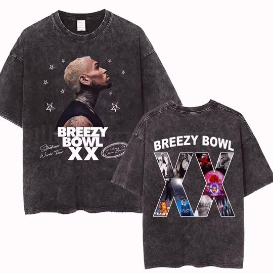 Chris Brown Breezy Bowl XX Shirt Vintage Washed Street Tee