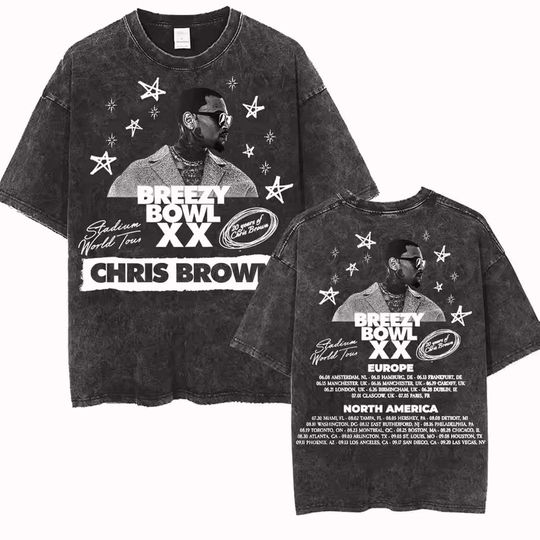 Chris Brown Breezy Bowl XX 2025 Vintage Shirt Tour Album Gift