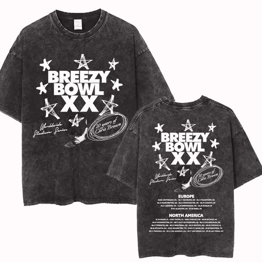 Breezy Bowl XX  Shirt Chris Brown Vintage Hip Hop Tee