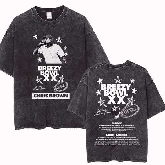 Breezy Bowl XX Concert Shirt Chris Brown Vintage  Street Tee