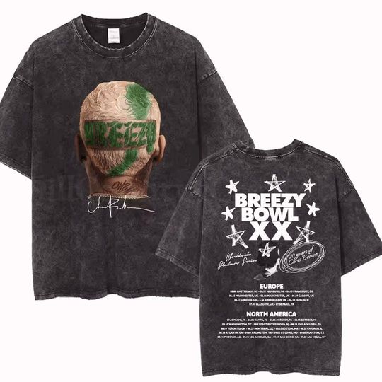 Vintage Chris Brown Breezy Bowl XX Tee Hip Hop Shirt