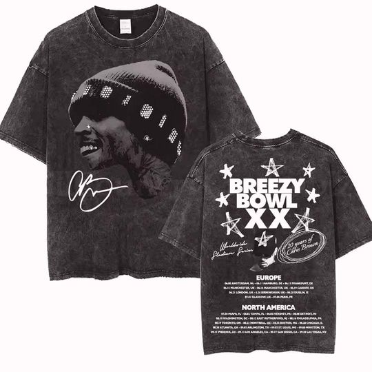 Breezy Bowl XX Tour 2025 Chris Brown Shirt Vintage Album Tee