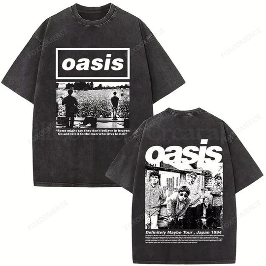 Oasis 25 Tour Graphic Shirt Summer Vintage Rock Band Tee