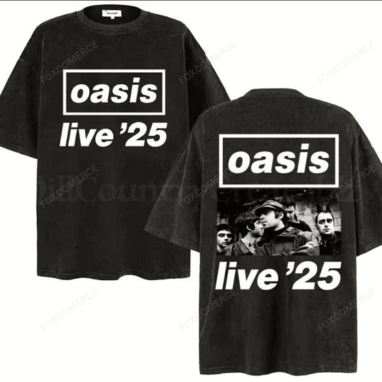 Oasis Rock Band Tour 25 Shirt Summer  Vintage Short Sleeve