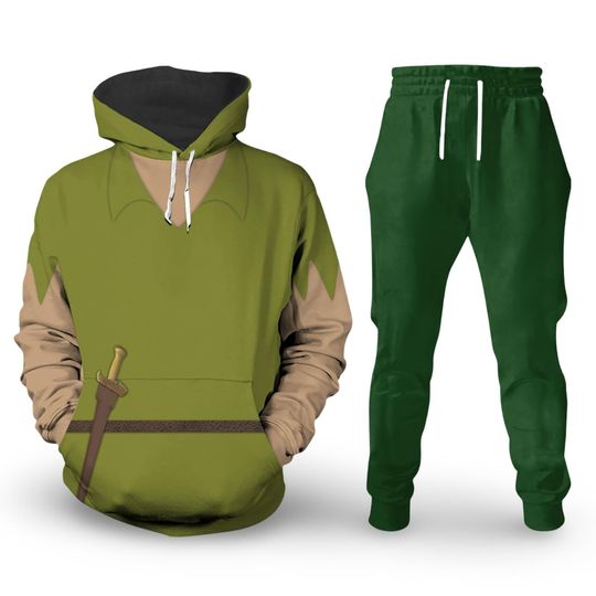 Peter Pan Costume Cosplay Hoodie Jogger, Tinker Bell Fairy Costume, Never Grow Up Shirt, Costume For Family, Peter Pan Costume T Shirt