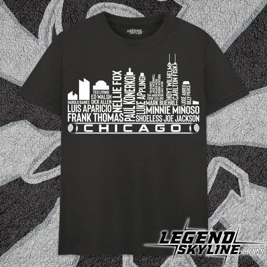 Chicago Baseball Team Legends, Chicago City Skyline Shirt
