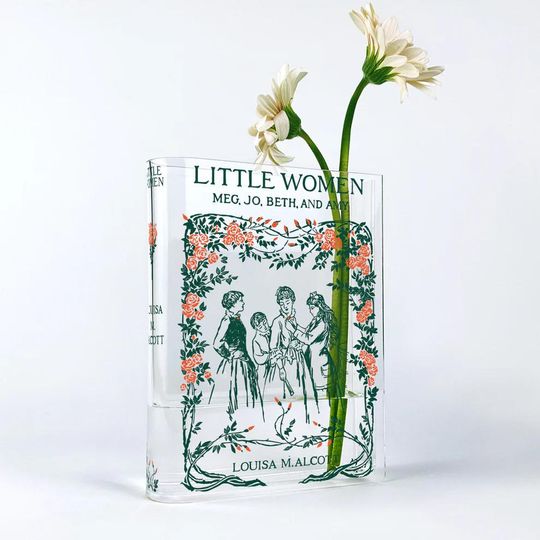 Little Women Acrylic Book Vase - Home Decor Gifts for Book Lovers and Readers, Bookish Gifts for Special Occasions, Mother's Day Gift 2025