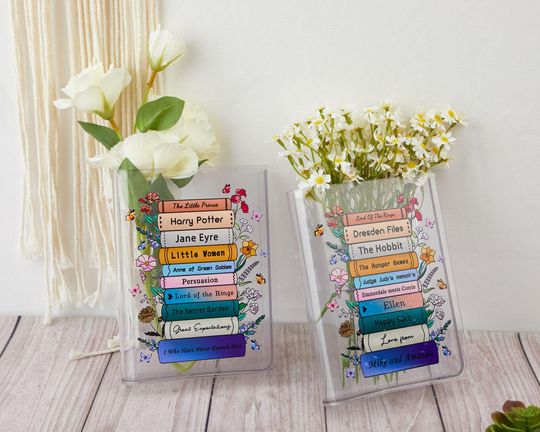 Acrylic vase,Personalized Eco-friendly Acrylic Book-Shaped Vase,Eco-Friendly Home Decor,Book Shaped Flower Vase,Customized Eco-Friendly vase