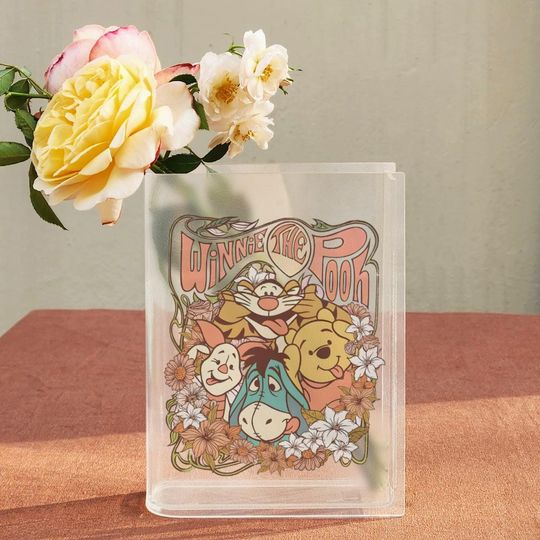 Pooh Bear Book Vase, Winnie The Pooh Acrylic Book Vase, Pooh And Friends Bookish Vase, Disney Pooh Room Decor, Classic Pooh Shelf Decoration
