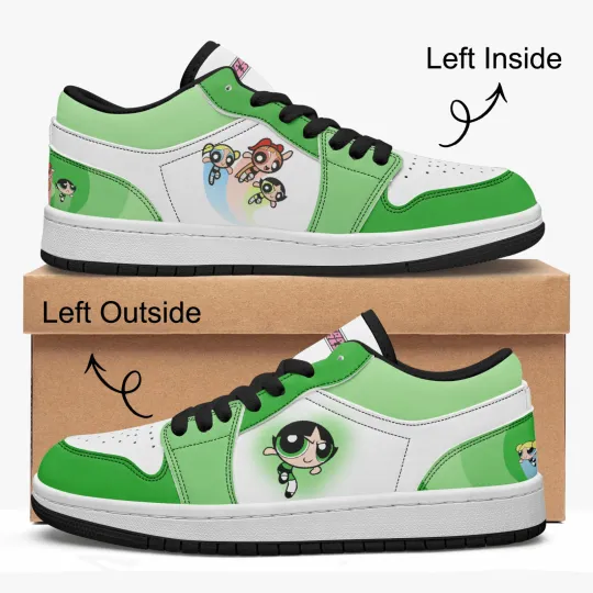 Powerful Super Girls Low Top Leather Sneakers Comic Book Collectible Sneaker