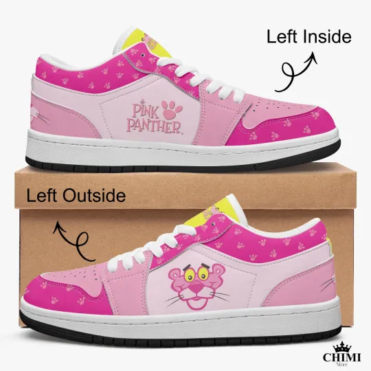 Pink Panther Low Top Leather Sneakers Comic Book Collectible Sneaker