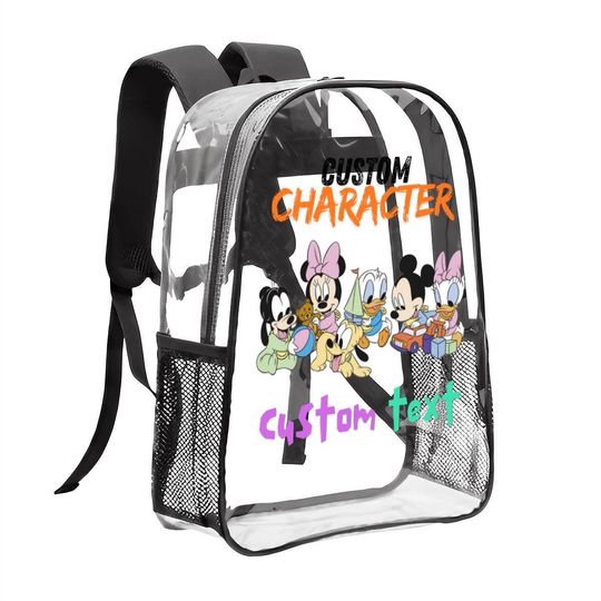Custom Clear Transparent Backpack | Personalized Backpack Plain | Customized See Through Bag