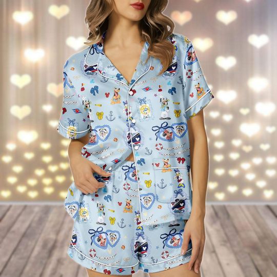Disney Cruise Pajamas Set, Mickey Cruise Women Pajamas, Mickey & Friends Pajamas, Disney Vacation Pjs, Bridal Shower Gifts