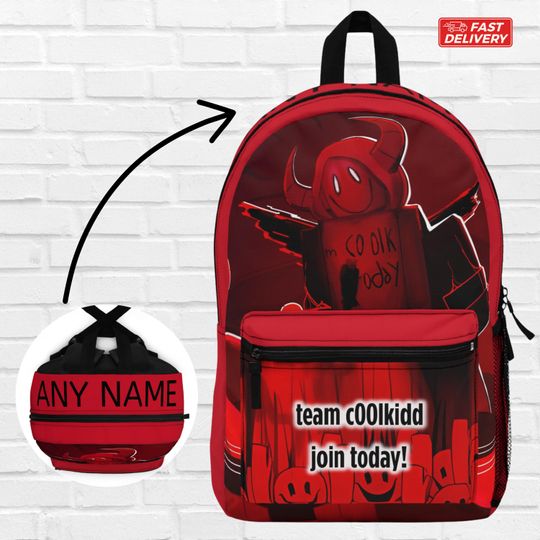 Team C00lkidd Forsaken Backpack, Red School Bag, Gaming Backpack, Stylish Accessory