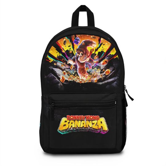 Donkey Kong Banana Backpack for Gamers, Kids' School Bag, Video Game Merchandise