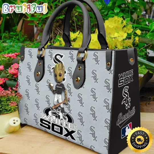Chicagos Team White Sox Leather Bag, Baseball Bag