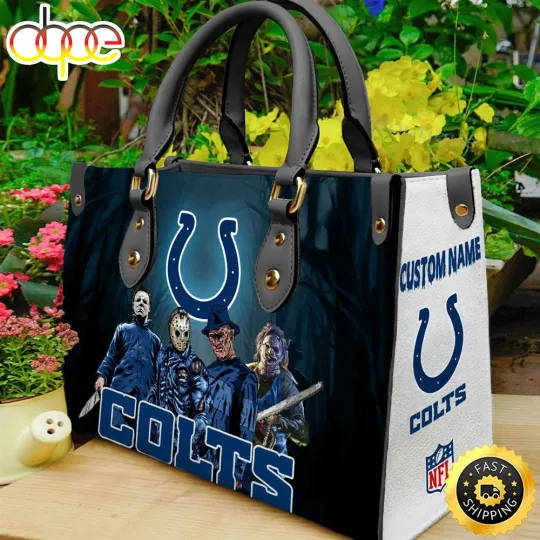 Personalized Indianapolis_Team Colts Horror Leather Bag, Custom Leather Bag