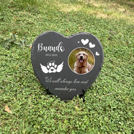 Pet Memorial Stone, Dog Memorial Heart Stone, Pet Grave Marker Headstone, Personalized Pet Memorial Gift, Loss of Dog Gift, Garden Stone