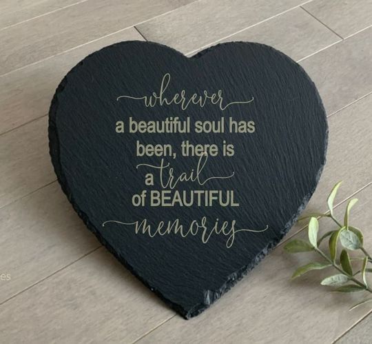 Trail of Beautiful Memories, Sympathy Gift, Slate Grave Marker, Keepsake, Remembrance, Bereavement Gift, Loss of a Loved One,