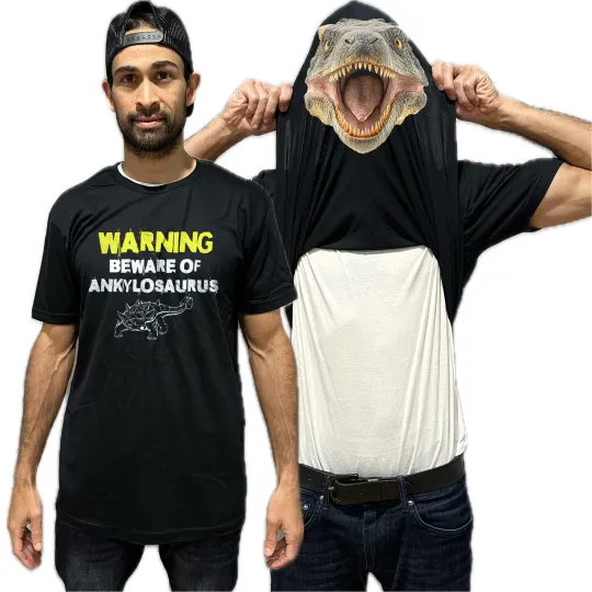Beware of Ankylosaurus Flip Shirt - Funny Dinosaur T-Shirt Flip Tee