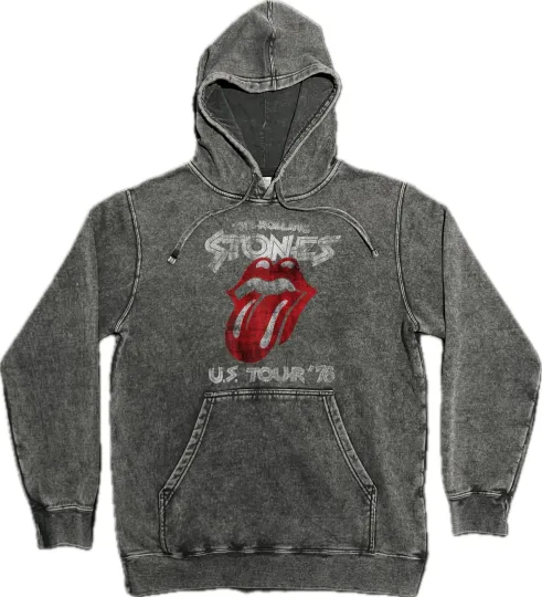 The Rolling Stones U.S. Tour 78 Vintage Wash Hoodie on Premium Hooded Sweatshirt