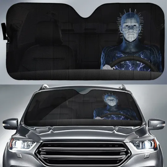 Pinhead Car Sunshade Horror Halloween Car Sunshade Pinhead Horror Movie Car Sunshade