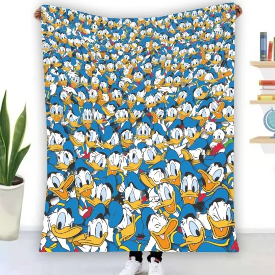 Rare! Disney Donald Duck Soft Warm Single-Side Printing Flannel Fleece Blanket