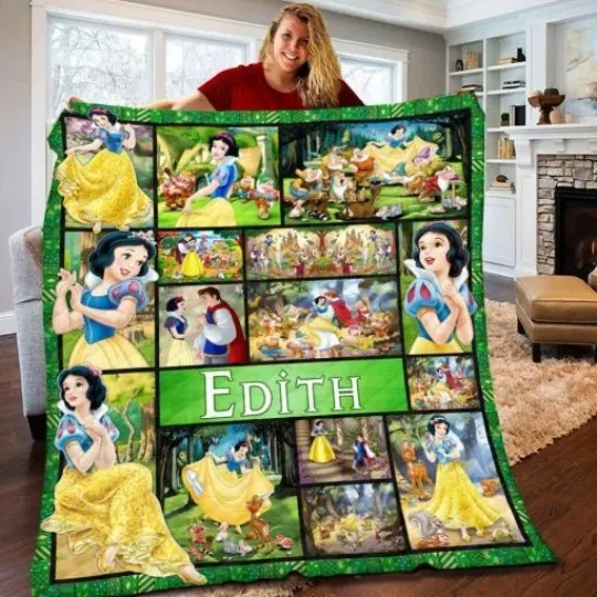 Personalized Disney Aladdin Fleece Blanket, Genie and Jasmine Blanket, Disney