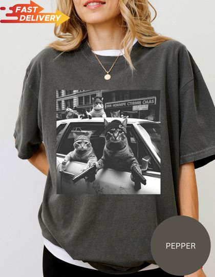 Funny Cat Gang Meme T-Shirt, Vintage Cat Meme Shirt, Sarcastic Graphic Tee