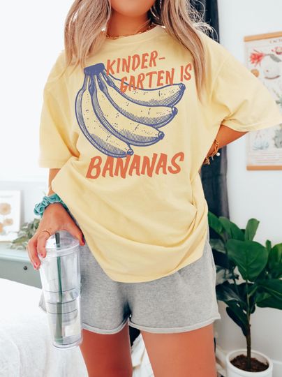 Funny Kindergarten Bananas T-Shirt, Unisex Teacher Gift, Back to School Apparel, Cute Educational Humor Teacher Team kids kinder