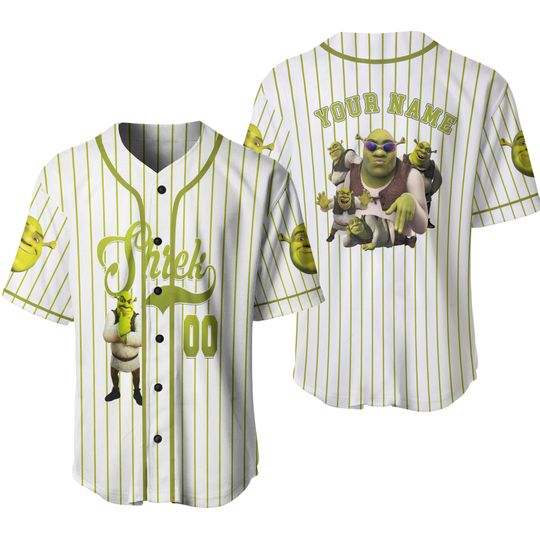 Personalized Shrek Baseball Jersey Shirt, Shrek And Fiona Baseball Shirt, Disney Characters Jersey Team Shirt, Cartoon Lover