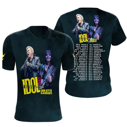 Billy Idol It S Nice Day To Tour 2025 3D Printed T-Shirt For Fans