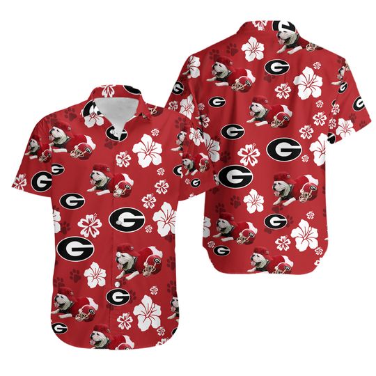 GA bulldogs football Hawaiian shirt, Hawaiian shirt Men's Hawaiian Shirt, Hawaiian Beach Shirt, Button Downs Shirt
