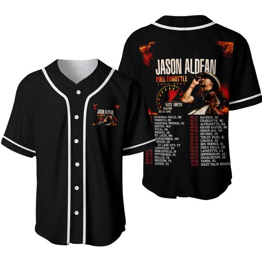 Jason Aldean Full Throttle Tour 2025 Baseball Jersey