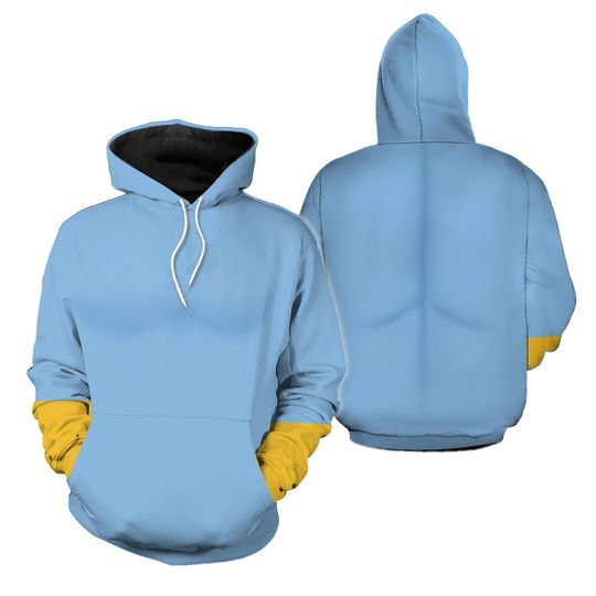 Genie Cosplay Hoodie Jogger Set, Aladdin Halloween Costume Outfit, Blue Cartoon 3D Hoodie Sweatpants Set, Disneybound Genie Outfits
