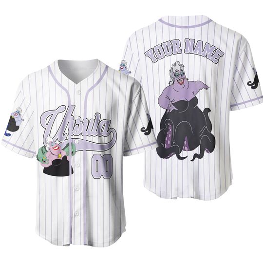Disney Villain Costume Baseball Jersey, Ursula Dr Facilier Hades Jersey, Disney Tamatoa Jersey, Disney Trip Jersey, Disney Villain Birthday Jersey