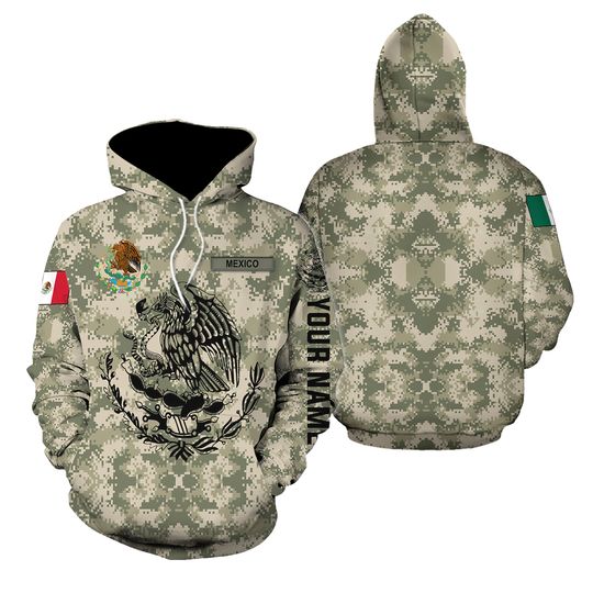 Personalized Mexican Army Camo 3D Hoodie All Over Print Valentine Gift Us Size