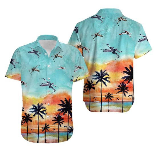 T 65B X Wing T65B Hawaiian Shirt Hawaiian Shirt for Men Dad Veteran Patriot Day