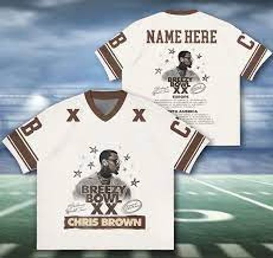 Chris Brown Breezy Bowl Tour 2025 Football Jersey